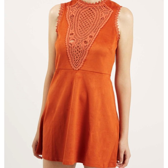 orange suede dress